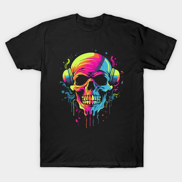 Skull Headphones T-Shirt by ARTGUMY